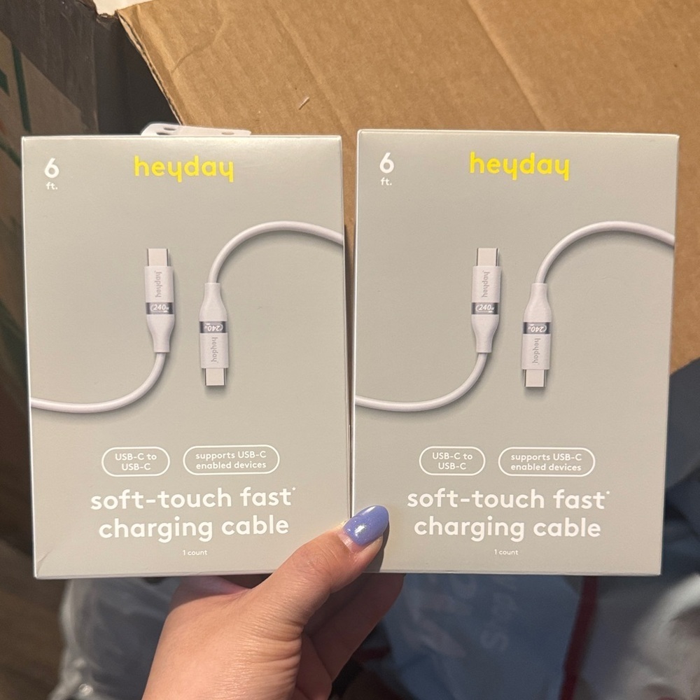 Bundle: 2pcs Heyday White USB-C Charging Cable